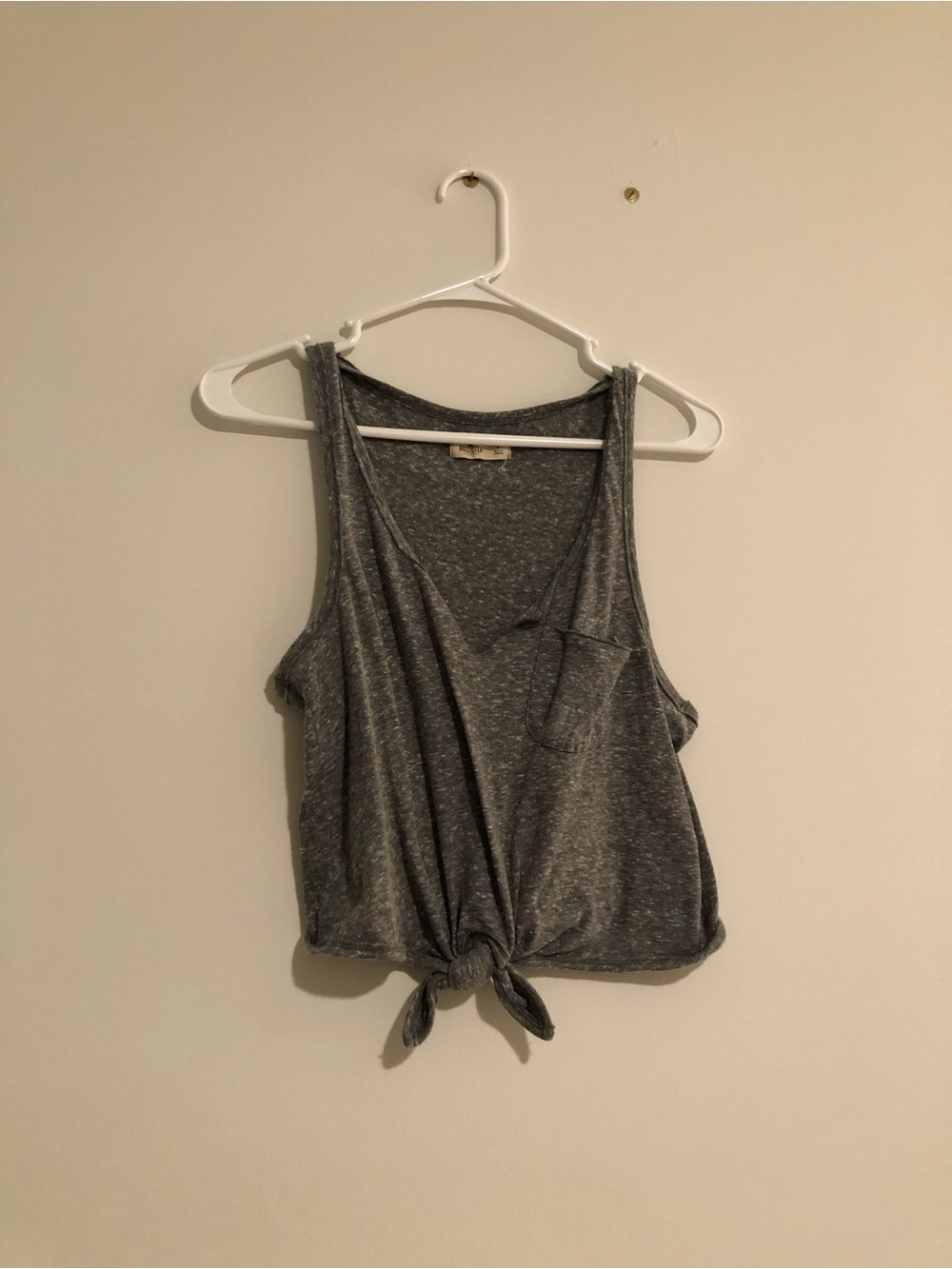 Hollister Charcoal Gray Knot-Front Tank